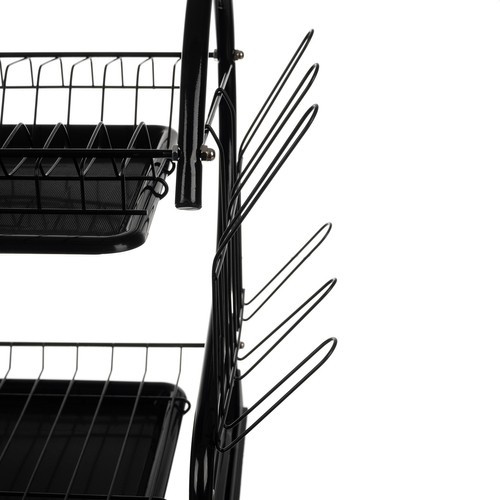 kétszintes edényszárító, fekete