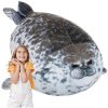 KRUZZEL Fókás plüsspárna, 50 cm, szürke