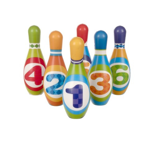 Gyermek bowling készlet, színes bábuk és labda