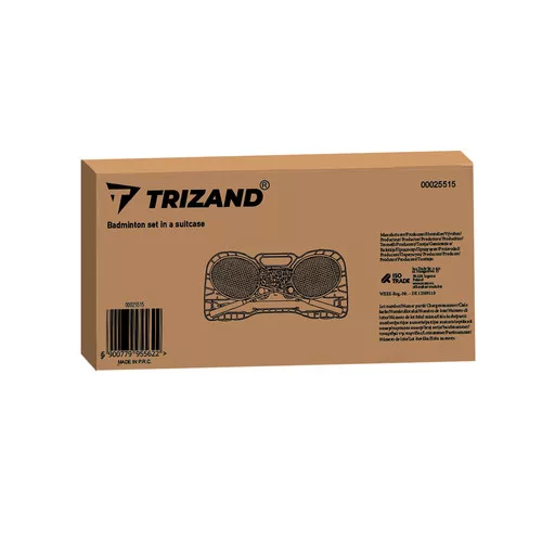 Trizand tollaslabda szett, 2 ütő, 2 tollaslabda, háló, 2 állvány, bőrönd, 285x155cm