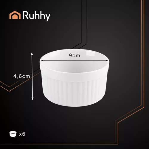 Ramekin - hőálló tál 6 db Ruhhy, fehér
