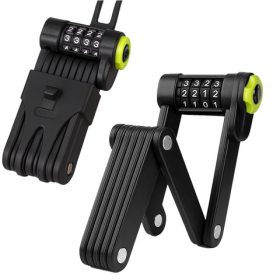 Összecsukható kerékpárzár, számzáras lakat