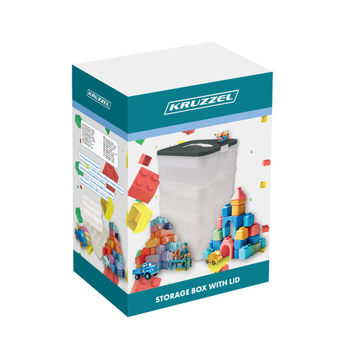 Építőjátéktároló doboz - 3 szint Kruzzel 25757
