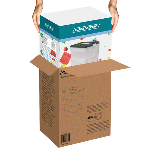 Építőjátéktároló doboz - 3 szint Kruzzel 25757