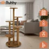 fa virágtartó állvány, függőleges, 6 szintes, 7 cseréphez, elegáns design, mobil és strapabíró, ideális beltérre és kültérre
