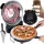 Elektromos pizzasütő, Állítható, 1200W, Max. 450 Celsius fok, 15 perces időzítő, Kerámia kő fogantyúkkal, 2 spatula, Kés