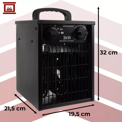 Kaminer elektromos Fűtőberendezés 3000W - Fekete