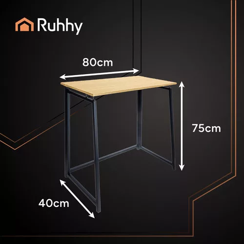 Ruhhy összecsukható íróasztal, ipari formatervezés, 6,75 kg, 30x60cm, fa színű