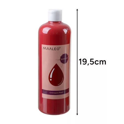 Maaleo poszterfesték készlet, 12 szín, vízbázisú, 500 ml/szín, mosható, matt