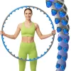 Fitness karika, 110 cm átmérő, 8 összekapcsolt szegmens, rugalmas, polietilén, kék, fekete