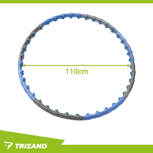 Fitness karika, 110 cm átmérő, 8 összekapcsolt szegmens, rugalmas, polietilén, kék, fekete