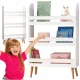 Könyvespolc gyerekszobához, 3 polc, max. 60 kg, 4 láb, 95 x 15 x 50 cm, fehér MDF