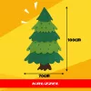 Filc karácsonyfa, LED világítás, 26 díszítőelem, tépőzáras rögzítés, többszínű