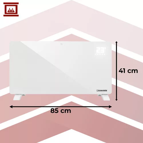 Elektromos radiátor 2500W, alkalmazás/távirányító vezérlés, 3 fűtési mód, időzítő, heti program