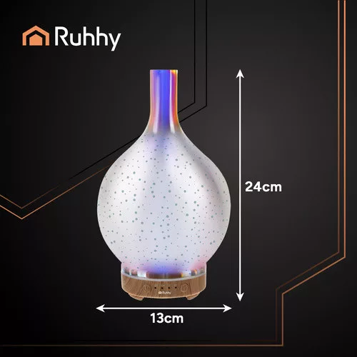 Ultrahangos légnedvesítő, aromaterápiás diffúzor, 7 színű környezeti lámpa, 200 ml