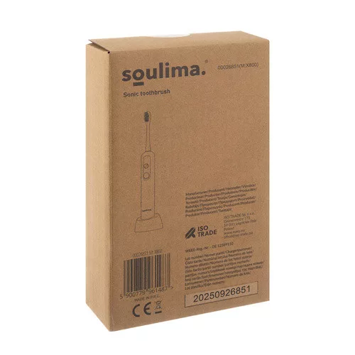 Soulima X800 szónikus elektromos fogkefe, 6 mód, 90.000 rezgés/perc, fekete, teljes készlet