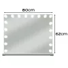 LED kozmetikai tükör, 80x62 cm, fényerőszabályozás, érintőpanel, 10x nagyítású kiegészítő tükör