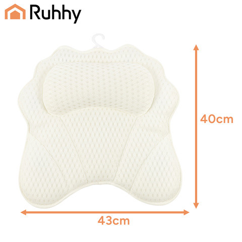 Kényelmes fürdőkád párna, tapadókorongtartó, 43 x 40 cm, fehér szín