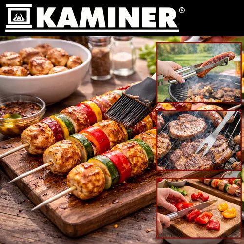 Grillezőeszköz-készlet - 5 db Kaminer 27182