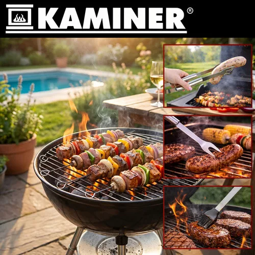 Grillezőeszköz-készlet - 9 db. Kaminer 27184