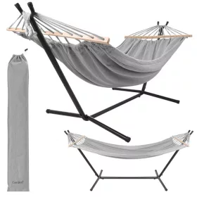   Függőágy fém állvánnyal GARDLOV 200x150cm, 250kg, szürke, teljes készlet