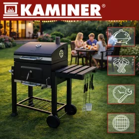 Kerti grillsütő fedéllel 116x55x120cm Kaminer