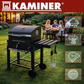 Kerti grillsütő fedéllel 116x55x110cm Kaminer