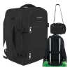 Trizand hátizsák 40x25x20cm, 20L, fekete, 2in1 hátizsák/táska, kézipoggyász