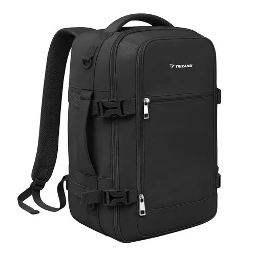 Trizand hátizsák 40x25x20cm, 20L, fekete, 2in1 hátizsák/táska, kézipoggyász