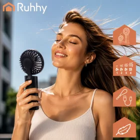 Ruhhy Mini fekete kézi ventilátor