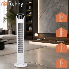 90 cm-es fehér oszlopventilátor + Ruhhy távirányító