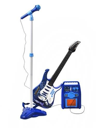 Elektromos gitár + mikrofon + kék erősítő