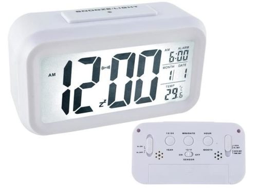 Ébresztőóra - fehér LED-es digitális óra