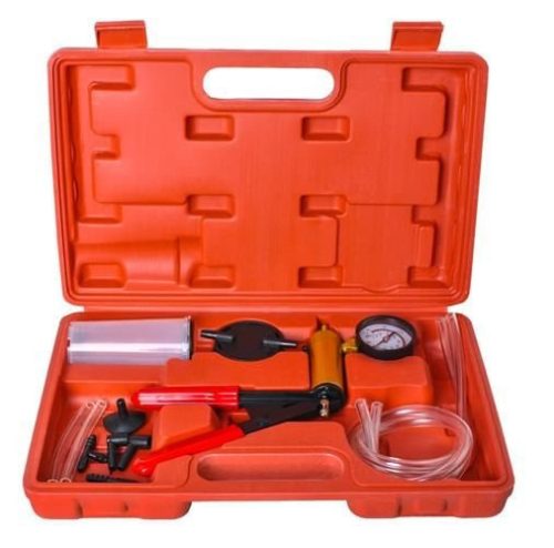 Autós féklégtelenítő vákuum szivattyú készlet, nyomásmérő, szivattyú adapterekkel, fékdiagnosztikához, ABS, EGR