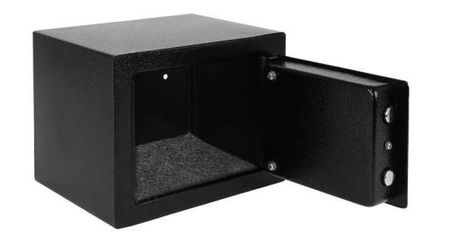 Iso fém otthoni / irodai széf kulcsos zárral, 170 x 230 x 170 mm, fekete