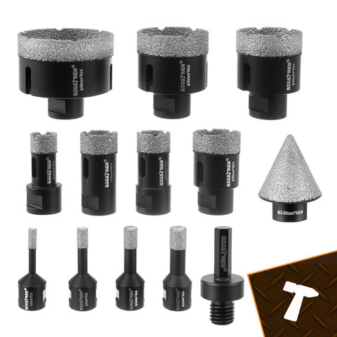 Gyémánt lyukfűrészek - 13 darabos készlet Bigstreeten 27012