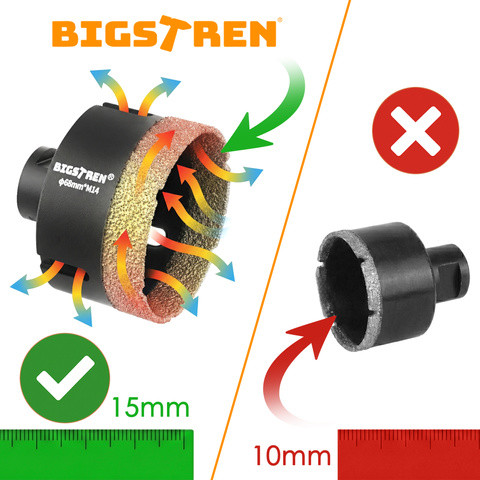 Gyémánt lyukfűrészek - 7 darabos készlet Bigstreeten 27080