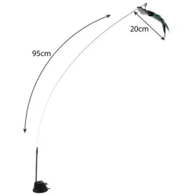 Jucarie pisica cu pasare, Purlov, Ventuza, 95 cm