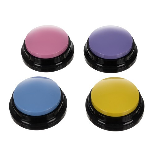 Hangrögzítős oktatójáték kutyáknak, színes kutyakiképző gombok, 4 db-os szettben