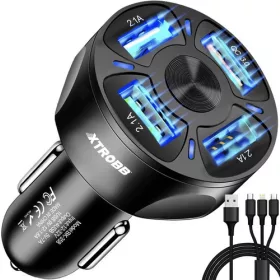 4x USB autós töltő + Xtrobb 19907 kábel