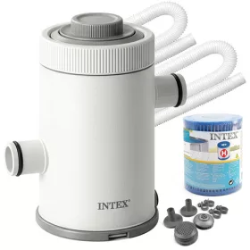   Intex 26602 Hydro Aeration medence szűrőszivattyú, szűrőteljesítmény 1250 l/h, alkalmas keretes medencékhez, átmérőig 305 cm, kompatibilis H típusú patron szűrő