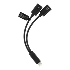   Adapter HF/audio + töltés iPhone Lightning 8-pin - Lightning 8-pin black