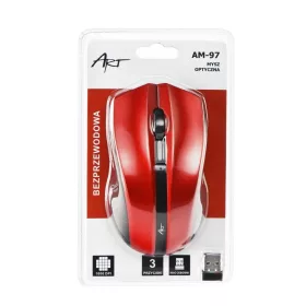   ART vezeték nélküli számítógépes egér 2.4G 1000 dpi AM-97 piros