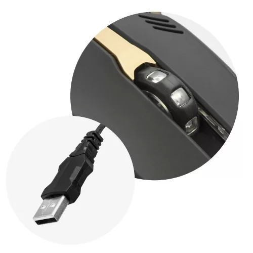 ART vezetékes számítógépes egér USB A 2400 dpi AM-98 fekete-arany
