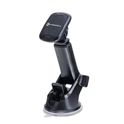 Forcell F-Grip Carbon H-CT327 mágneses autós telefontartó szélvédőre / műszerfalra, fekete
