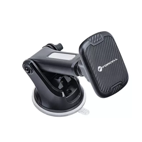 Forcell F-Grip Carbon H-CT327 mágneses autós telefontartó szélvédőre / műszerfalra, fekete