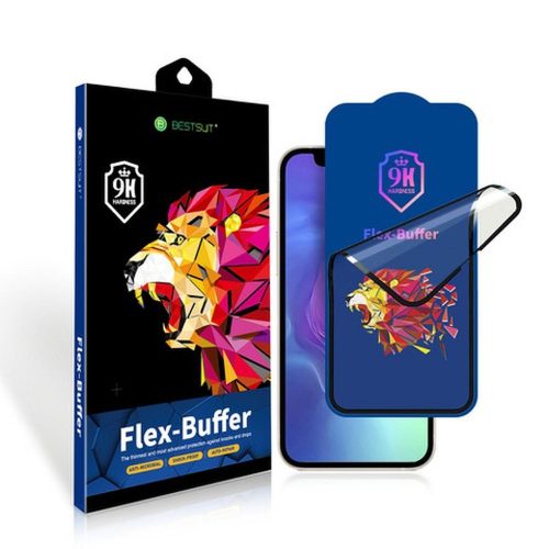 Bestsuit Flex-Buffer Hybrid üvegfőlia 5D antibacterial Biomaster bevonat Apple iPhone 13 Pro Max 6,7" fekete