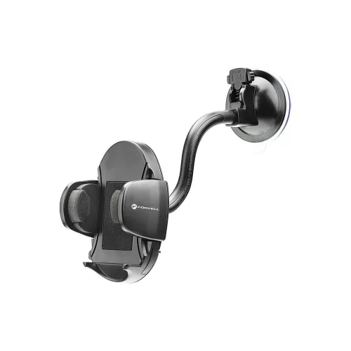 Forcell F-Grip Oval autós telefontartó, 17 cm, szélvédőre / műszerfalra / szellőzőnyílásra rögzíthető, fekete