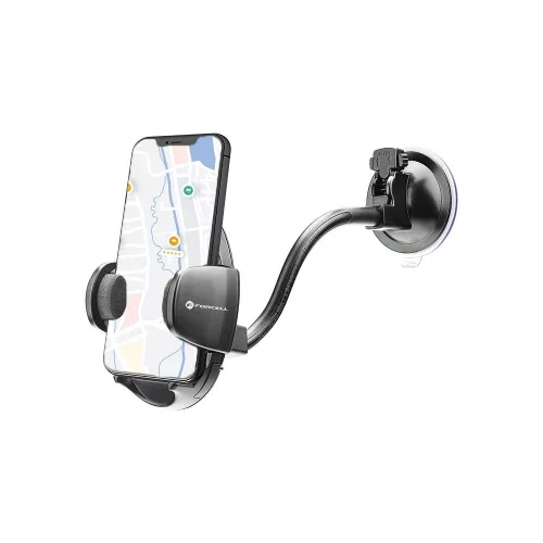 Forcell F-Grip Oval autós telefontartó, 27 cm, szélvédőre / műszerfalra / szellőzőnyílásra, fekete