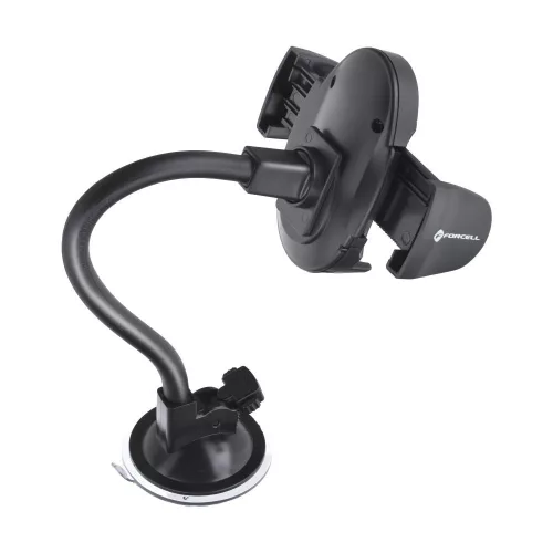 Forcell F-Grip Oval autós telefontartó, 27 cm, szélvédőre / műszerfalra / szellőzőnyílásra, fekete